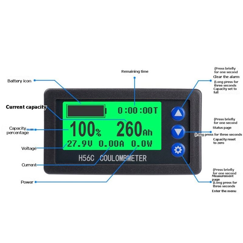 Battery Monitor Coulometer - 【NOWOŚĆ!】 Tester pojemności baterii H56CS DC100V,